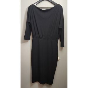 Women's Large black Maxi Dress 3/4 sleeve Date Night Work Casual